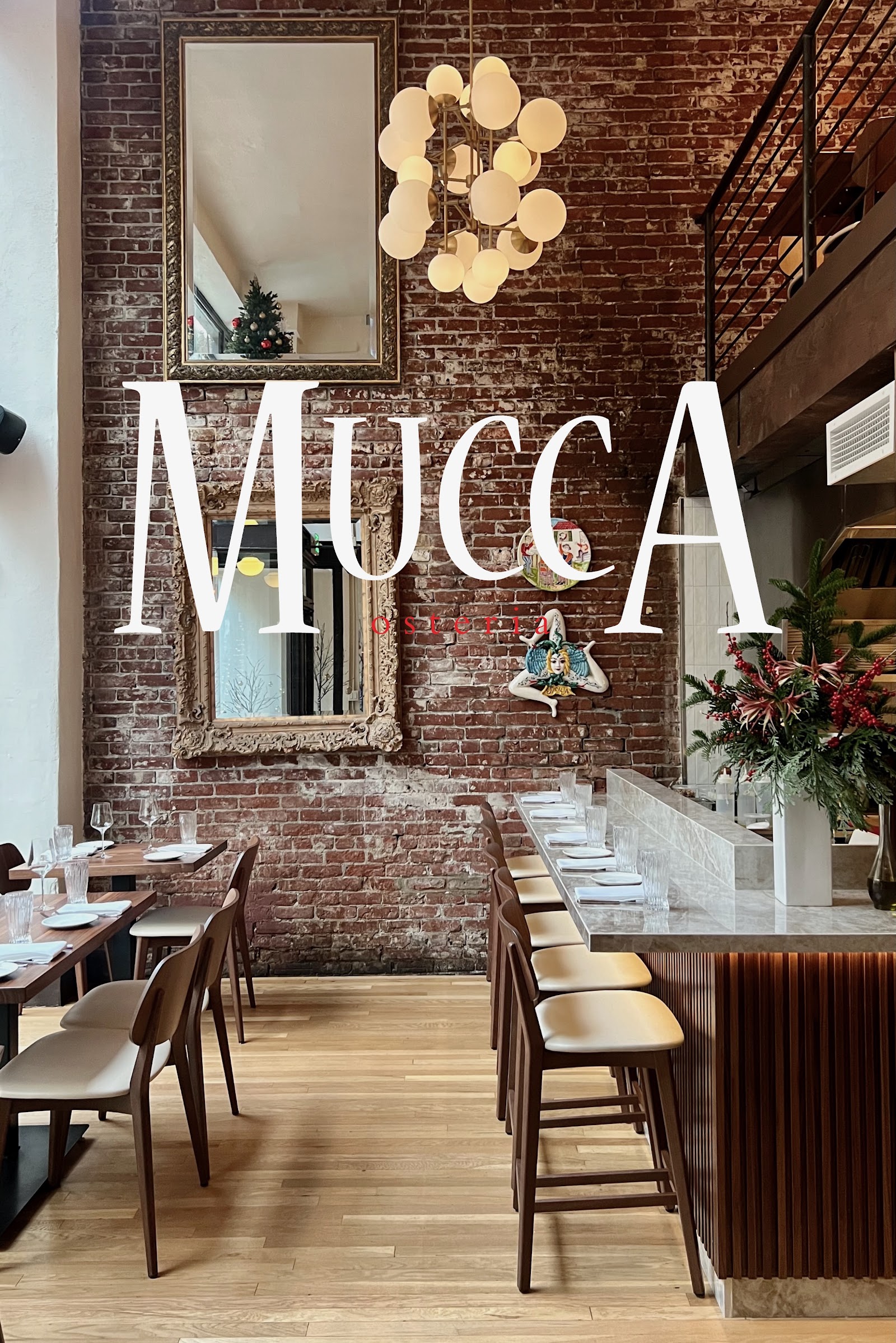 Inside the dining room at Mucca Osteria